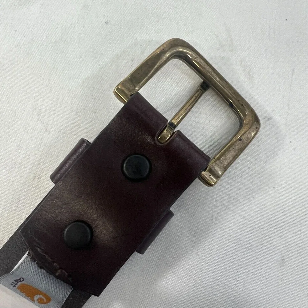 CARHARTT Men's Brown Leather Belt With Brass Buckle Size‎ 46
